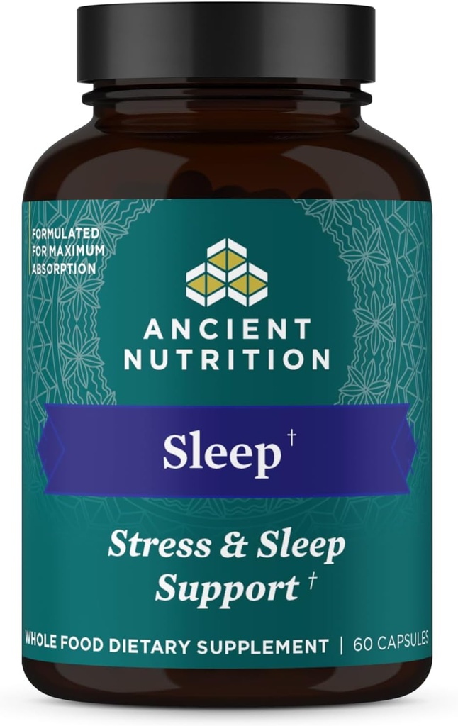 Oude voeding Ashwagandha voor slaapondersteuning, voor stress en slaapondersteuning, bevordert geestelijke ontspanning, Glutenvrij, Paleo en Keto vriendelijk, 60 capsules