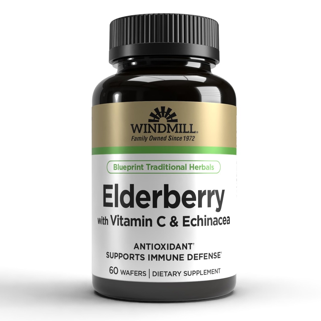 Windmolen Vlierbes met vitamine C & Echinacea Capsules 60 Ea