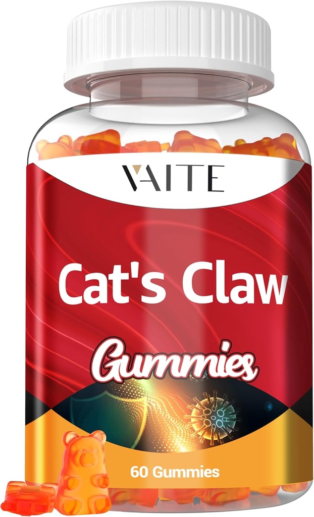 Katten Klauw Kruidensupplementen 1000mg Gummies - Uncaria Tomentosa Extract, Vegan Immune Ondersteuning, Gezamenlijke Gezondheid, Ontvlammingsbalans, Algemene Wellness, Suikervrij, Glutenvrij, 60 Kauwtabletten