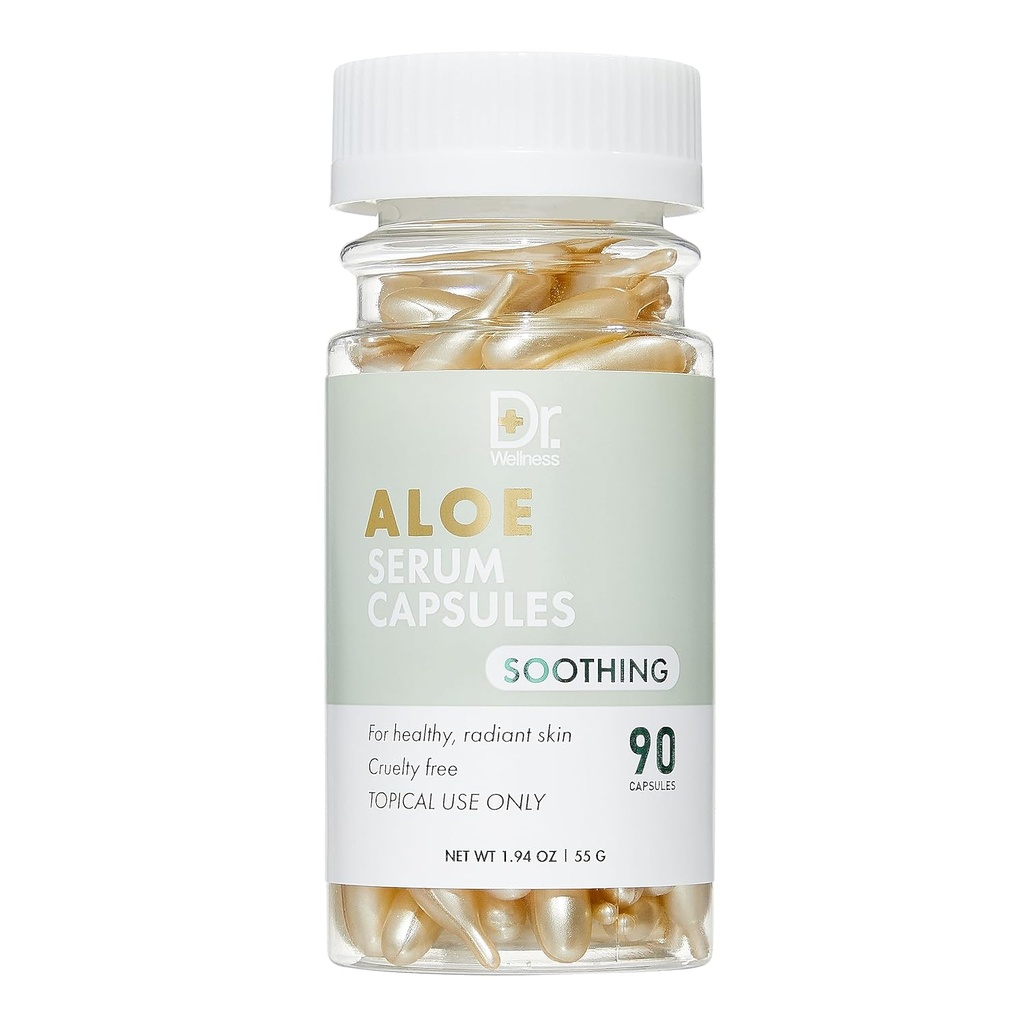 Dr. Wellness Aloe Capsules Sérum - Formule apaisante de 90 capsules