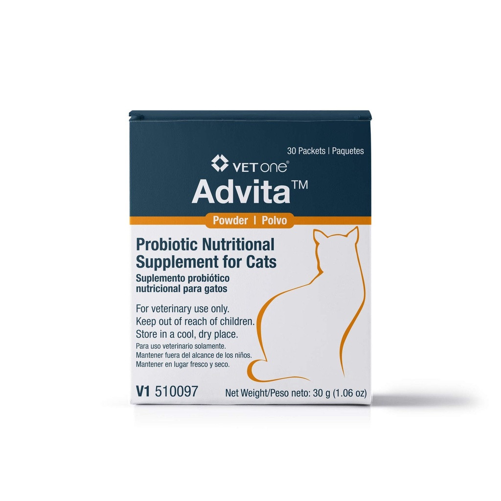 VetOne Advita poudre probiotique supplément nutritionnel pour les chats - 30 (1 gramme) paquets