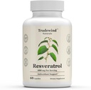 Resveratrol 600mg - Vegan - Non-GMO - Ondersteuning gezonde veroudering en cardiovasculaire gezondheid - Rijk aan antioxidanten - 60 plantaardige capsules
