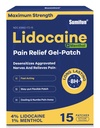 Sumifun 4% Patches Lidocaine Plus 1% Menthol - 15 Compte de la force maximale OTC Pattes de soulagement de la douleur pour le dos Ache Col raide Douleurs musculaires Douleurs musculaires Sujet Analgésique