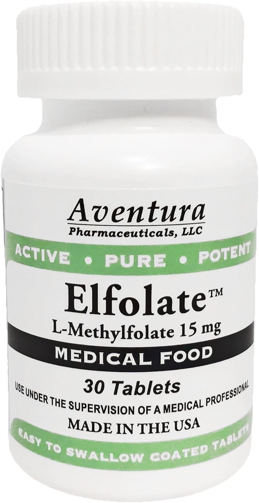 ELFOLATE® 15 mg L-methylfolaat Methylfolaat Methylfolaat Medisch voedingssupplement Professionele sterkte Active Pure Potent 30 tabletten