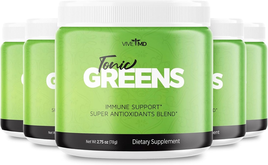 Tonic Greens Vitamine Boost Supplement Officiële Formule - Natural Green Blend Energy Supplement Extra sterkte met BCAA, L-Glutamine, Vitamine B6, Revolutionaire Energie Fix Solution Reviews (5 Pack)