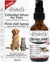 Argent colloïdal pour chiens, Chien démangeaison de la peau, Traitement de la tache chaude pour chiens et chats, Soins des plaies pour les animaux de compagnie, Soutien à la patte de chien, Apaisant pour la peau de chien, 2oz (59ml) Bouteille en verre