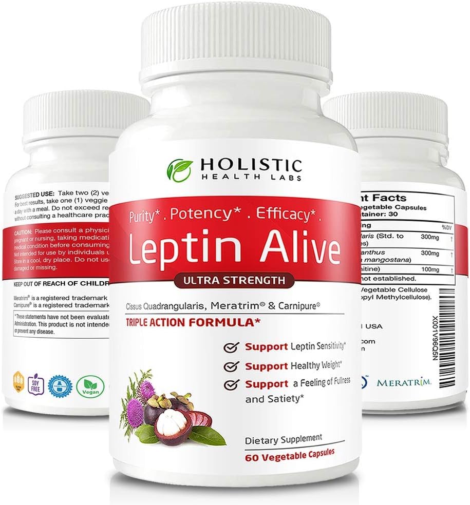 Holistic Health Labs Maximum Leptine Weight Management for Women, Extra Strength - MeraTrim, Carnipure en Cissus Quadrangularis Natural Metabolisme Support and Cravings Management. 60 Veggie Capsules