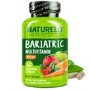 NATURELO Multivitamine bariatrique - Un jour avec le fer - Supplément pour les patients de chirurgie de contournement gastrique - Alimentation naturelle entière - 60 capsules de légumes
