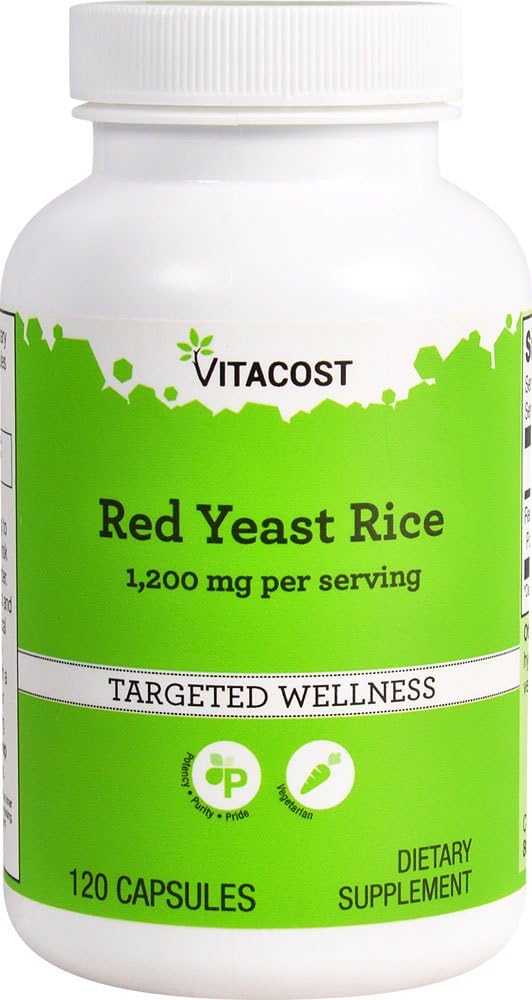 Vitacost Red Gist Rice - 1200 mg - 120 Vegetarische Capsules