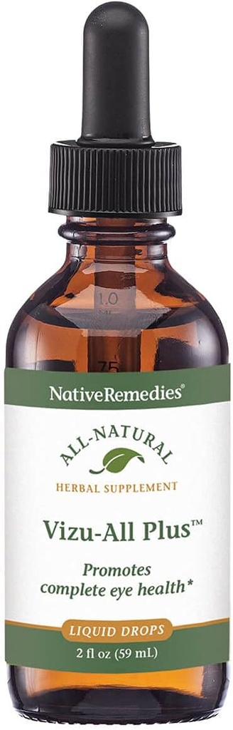 NativeRemedies Vizu-All Plus - Alle natuurlijke kruidensupplement voor helder normaal zicht en gezonde, heldere ogen - bevordert gezonde oog werking en Circulatie - 59 ml