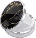 Nipichsha Pill Box, Small Pill Case for Purse & Pocket, Cute Travel Medicine Organizer, Portable Medicine Container Holder to Hold Vitamins, Medication, Fish Oil & Supplement, Luxury Black Marble