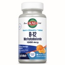 KAL Vitamine B12 Méthylcobalamine 1000mcg, Énergie saine, Métabolisme, Nerve & Soutien des cellules sanguines rouges,* Dissoudre rapidement ActivMelt, Absorption optimale, Saveur de Tangerine naturelle, 90 portions, 90 microonglets
