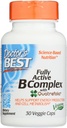 Dokter's beste volledig actieve B-complex, non-GMO, glutenvrij, veganistisch, sojavrij, ondersteunt energieproductie, 30 veggiecaps