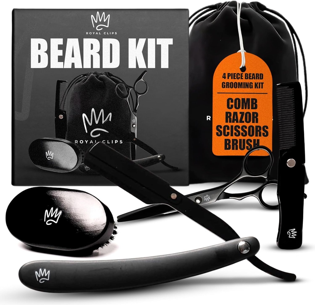 Royal Clips Beard Kit 4 Piece Beard Grooming Kit 