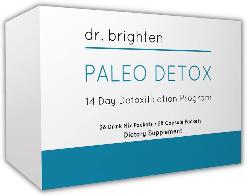 Dr. Brighten Paleo Detox + Kit de complément alimentaire antioxydant de 14 jours favorise les chemins de détoxification naturels, la défense cellulaire contre les dommages oxydatifs et l'inflammation