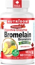 Nutridom Bromelain suppléments d'ananas enzymatiques digestifs, 2400 GDU, 500mg, non OGM, végétalien, sans gluten, soja et lait (compte de 60)