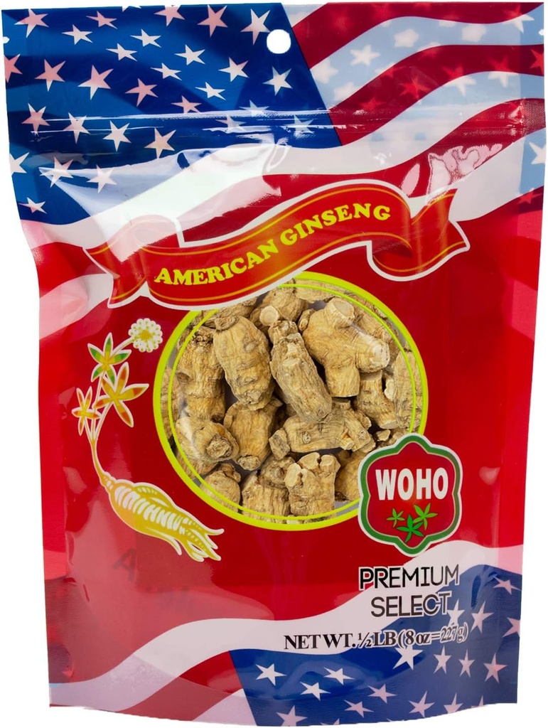WOHO Short Extra Large American Ginseng Roots 8 oz zak