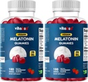 Melatonine 20mg Gummies - 180 Telling - Drugvrij - Natuurlijke aardbeiensmaak - Vegetarisch, niet-GMO, Glutenvrij (2 flessen)