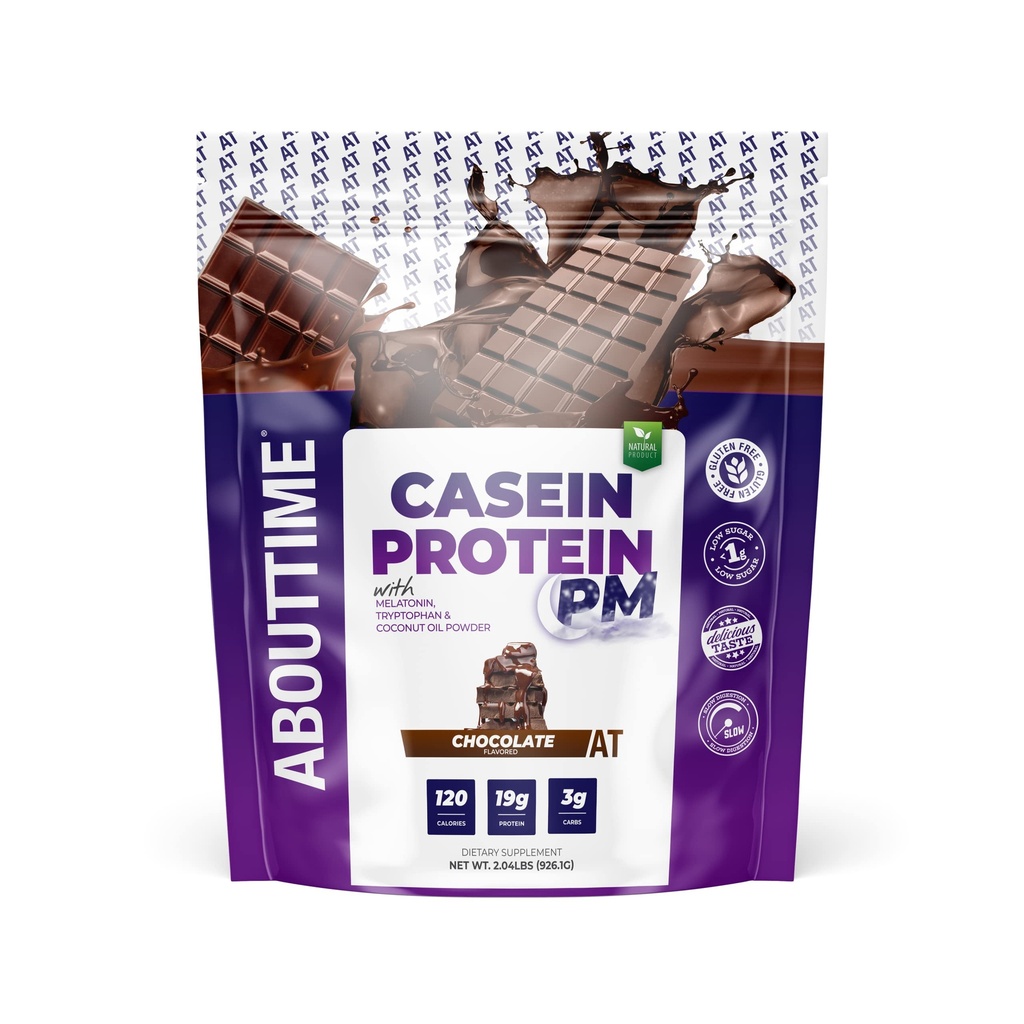 Over tijd Caseïne proteïne chocolade, 19g proteïne, Nacht herstel formule, Geen kunstmatige zoetstoffen, Geen groeihormonen