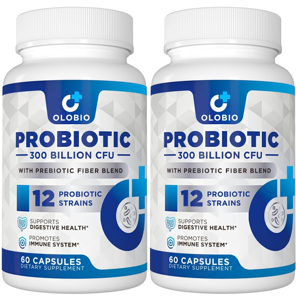 300 miljard CFU Probiotica, 12 strengen met 3 biologische prebiotica, probiotica voor vrouwen en mannen, dagelijks supplement voor spijsverterings-, immuun-, Gut & Bloating Health, Plank Stable, Vegan, 120 tellen
