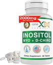 Genex Formules 40:1 Myo-Inositol 2000mg D-Chiro Inositol 50mg (60 tabletten) Ondersteunt Hormone Balance & Ovariaanse functie - Veganistisch, Glutenvrij, Non-GMO (30 dagen aanbod)