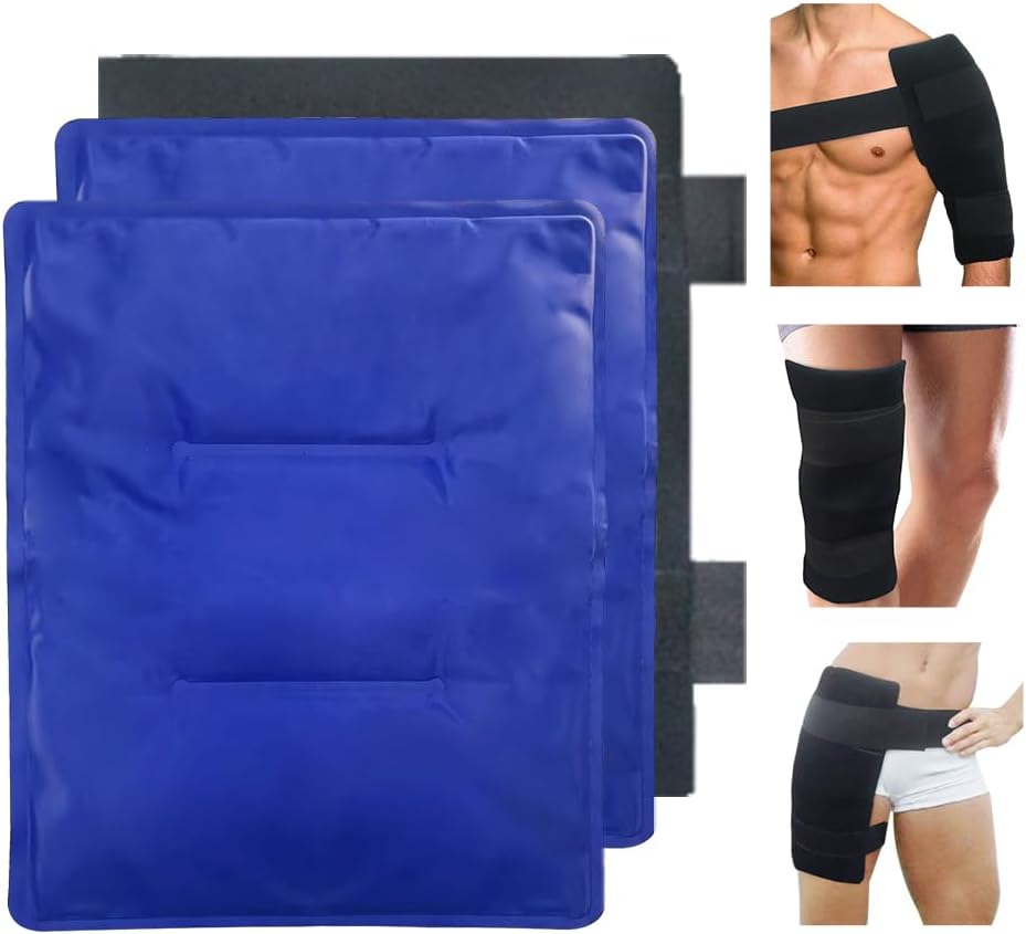 Grote Gel Zachte flexibele ijspakketten voor verwondingen, herbruikbare vriezer koude verpakking, warme koude kompress therapie, 2 verpakkingen Gel Pads voor rug, schouder, knie, hiep, been, armletsel, 11"x14"