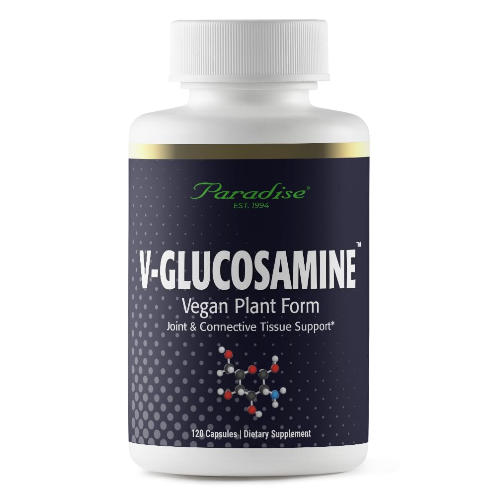Paradise Herbes V-Glucosamine Supplément, Tissu et Santé articulaire, Super Potent, Ultra Pure, Vegan, Non OGM, Sans gluten, 120 Capsules végétariennes