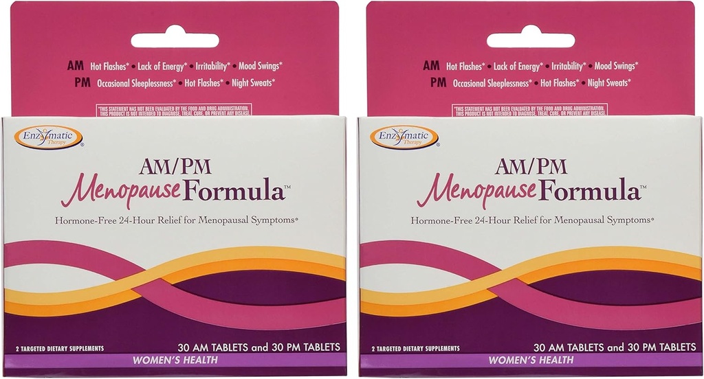 Nature's Way AM/PM Formule sans hormones de ménopause Jour énergie et sommeil reposé, 60 comtes, paquet de 2 (emballage mai vary)