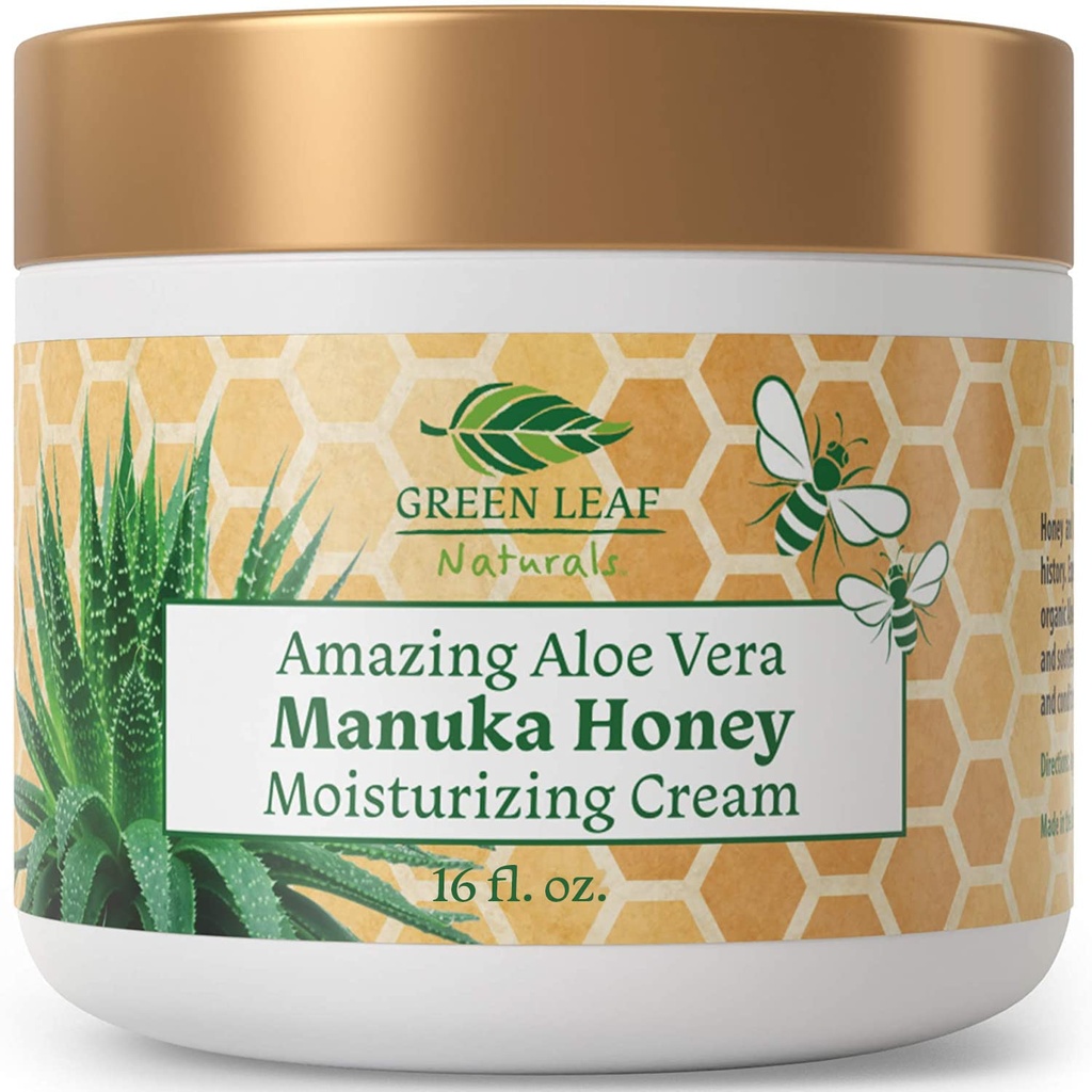 Manuka Miel Eczema crème hydratant Lotion sans fragrance pour le soulagement du psoriasis - Démangeaison, peau sèche Rash onguent - peau apaisante hydratant - corps et crème du visage - Enfants et adultes 16oz