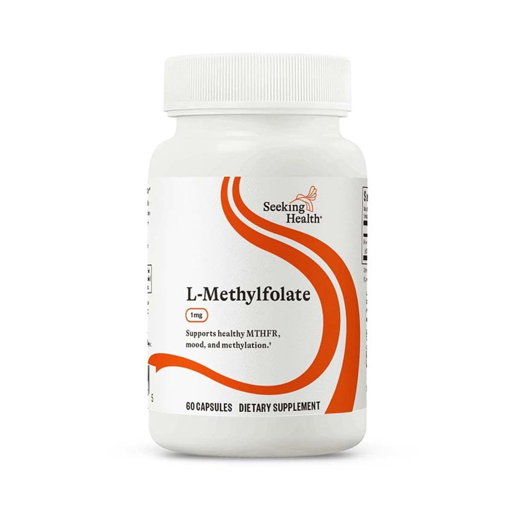 Op zoek naar gezondheid L-methylfolaat 1mg Ondersteunt gezonde MTHFR, Mood, en methylation- 60 Capsules