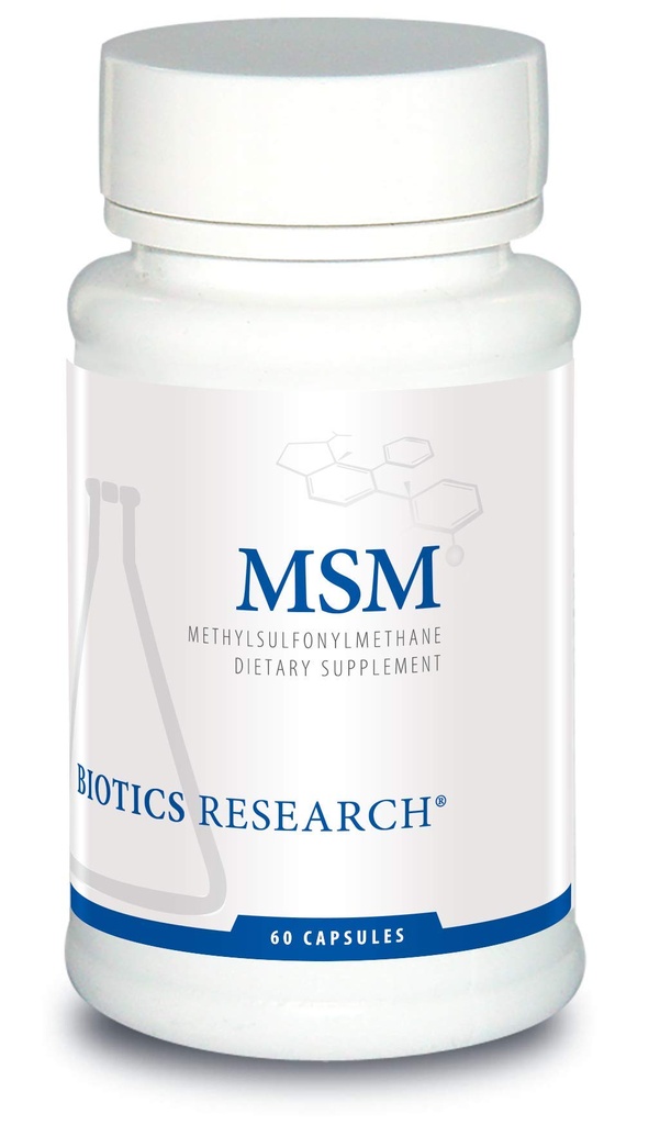Biotics Research MSM Potent Sulfur Supplement, Collageen Productie, Gezond Haar, Huid & Nagels, Spier en Joint Comfort. 60 capsules
