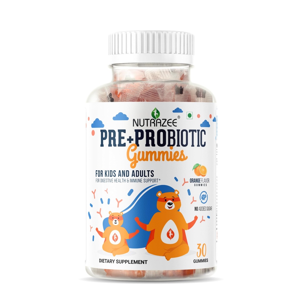 Probiotische Gummy's met 2 miljard CFU, Prebiotic Fiber Supplement voor kinderen, mannen en vrouwen, Klinisch gevalideerd stam voor spijsvertering, Easy Bowel Movement & Immunity, 30 Gummy Bears
