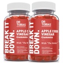 Dr Tobias Cider Vinegar Gommies avec la mère, 500mg de vinaigre de cidre de pomme par portion, plus Folate, B6, B12 et Iodine, soutient la santé digestive, Gut Cleanse & Detox, Vegan, 120 Gommies