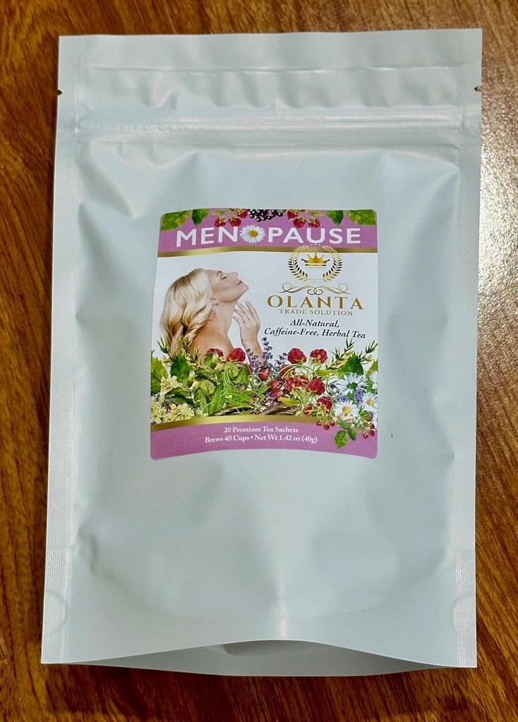 MENOPAUSE TEA - natuurlijke ondersteuning menopauze vitaminen voor vrouwen, menopauze ondersteuning voedingssupplement, ondersteuning bij opvliegers menopauze natuurlijk met Ashwagandha - 20 Premium Tea Sachets