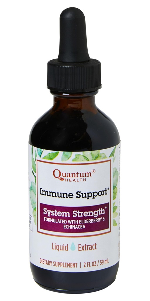 Quantum Health Immune Support Elderberry Echinacea Goldenseal Liquid Extract - Dagelijkse Wellness Kruiden Immuniteit Formule voor vrouwen en mannen - Hoge dosis, snelle absorptie Tinctuur - 2 Fl Oz