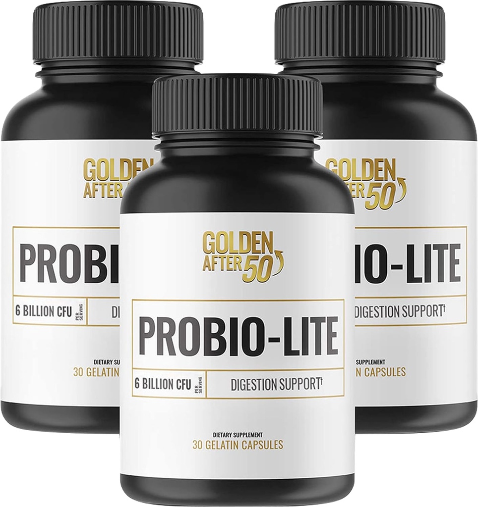 Golden After 50 Probio-Lite - for Gut Health and Digestie Support - Probiotica for Men and Women - 3 Flessen - Probiotica for Occasional Heartburn, Gas, Indigestie