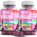 Gommies de collagène multimane avec biotine Keratin Acide hyaluronique Bamboo Vitamine A C Vitamine D Vitamine E Flate Saw Palmetto Silica B3 Vitamines Peau et ongles Gommies par Nutra propre