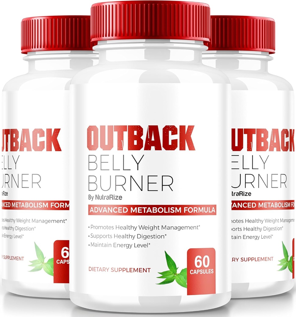 (3 Pack) Outback Belly Burner Pillen, Premium Out Back Belly Burner Keto Capsules, Alle natuurlijke Keto gewichtsverlies supplement ter ondersteuning van fitness en body goals, Officiële Outback BellyBurner (180 Capsules)