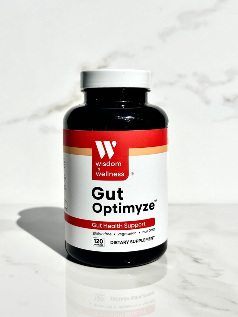 Wijsheid in Wellness Gut Optimyze - 120 Digestieve Health Capsules - Vitaminen & Probiotica voor Gut Health - Complete voor mannen & Women - Digestieve Gut Health Pillen - Gezonde Gut Probiotica