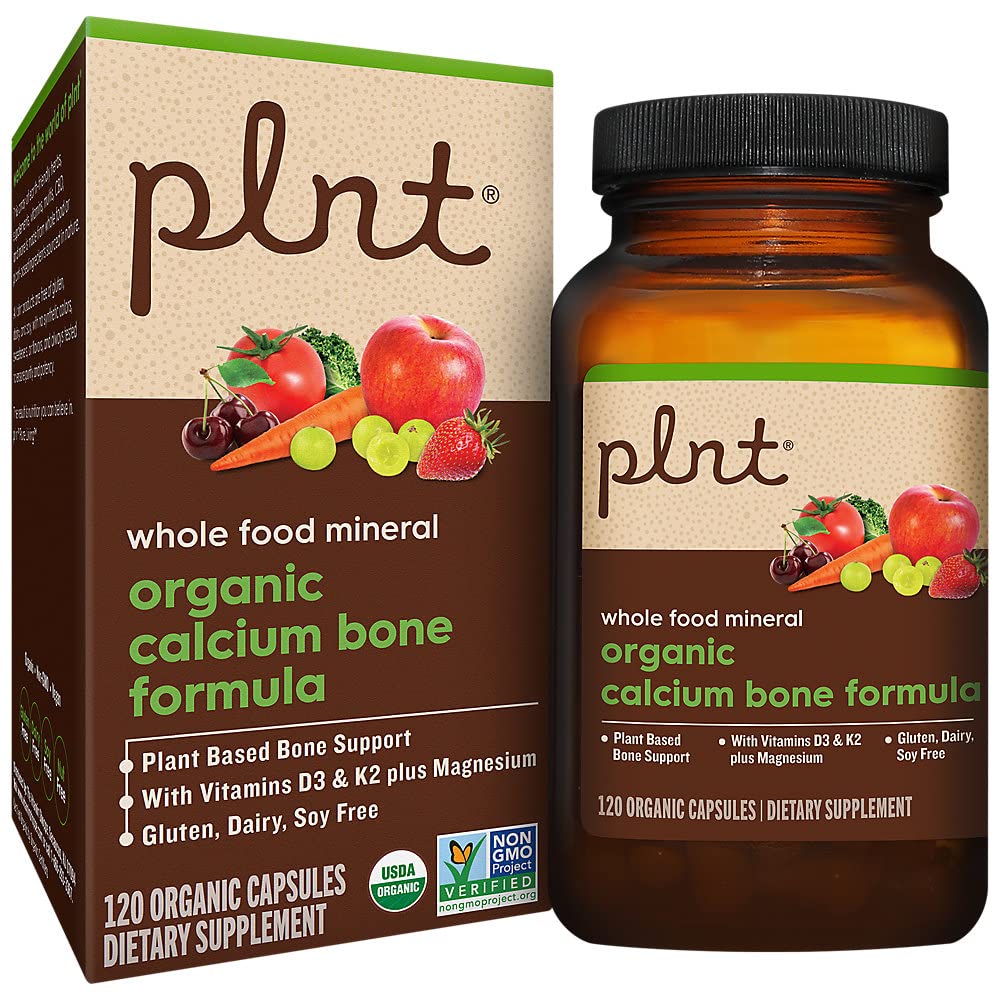 Biologische calciumbeenformule a" plantaardige botondersteuning met vitamine D3, K2, & Magnesium (120 organische capsules)