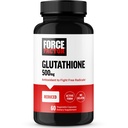 FACTEUR FORCE Supplément de glutathion, supplément antioxydant avec glutathion réduit 500mg pour l'absorption supérieure et l'efficacité, forme active, végétalien, non-OGM, 60 capsules végétales