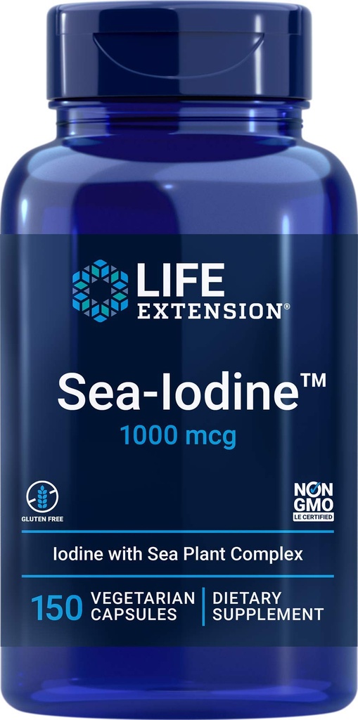 Life Extension Sea-Iodine Capsules, 1000 mcg, 150 Veg Caps, Natural Jodium Supplement van Kelp en Bladderwack