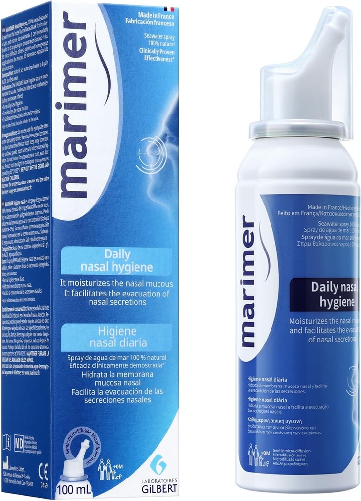 Dagelijkse Saline Alle natuurlijke zeewater neusspray, Sinus Rinse & Sinus Allergie Symptoom Reliever 3,38 FL OZ (100 ml)