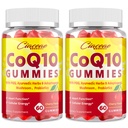 CoQ10 Gummies avec PQQ - 400 MG Coenzyme Q10 haute puissance, amélioré avec des herbes ayurvédiques, mélange de champignons adaptogènes et probiotiques pour le coeur, le cerveau, l'énergie, l'immunité, cerise Flavor, 120 Gummies végétaliens