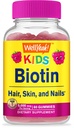 WellYeah Biotin Gummies for Kids 5000 mcg - Ondersteunt haargroei, huidgezondheid en nagels - natuurlijke oorsprong smaken - GGO vrij, glutenvrij - Gummy voor jongens en meisjes - 60 Tel.
