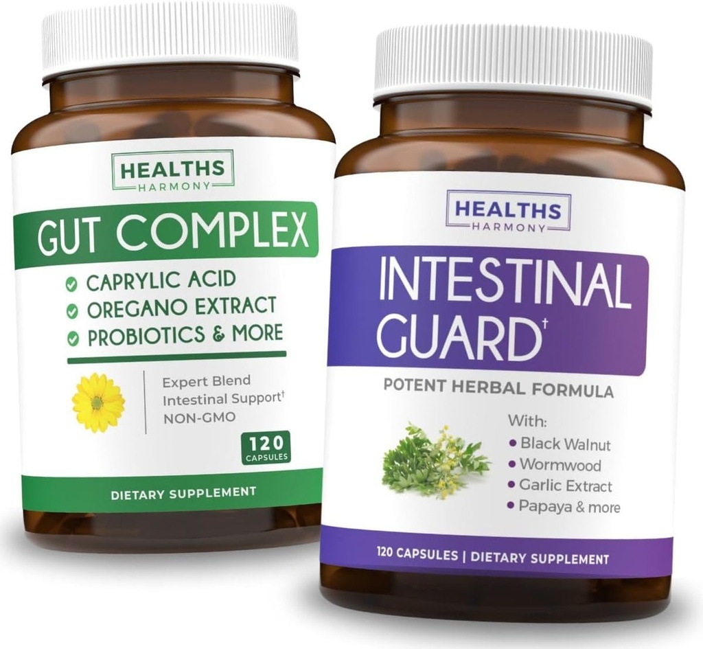 Intestinal Guard & Gut Complex (2-maand supply) Gut Guard Combo - Intestinal Guard (120 capsules) Potent Natural Formula & Gut Complex (120 capsules) Natural Candida Support - All-in-one Support