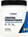 Nutricost Creatine Monohydraat Gemicroniseerd Poeder 1 LB (454 Gram), 5000mg Per Serv (5g) - Gemicroniseerd Creatine Monohydraat