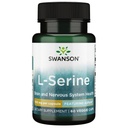 Swanson Ajipure L-Serine Pharmacecal USP Grade High Purity Amino Acid Supplement Fonction cognitive Santé du cerveau 500 mg 60 Capsules de légumes