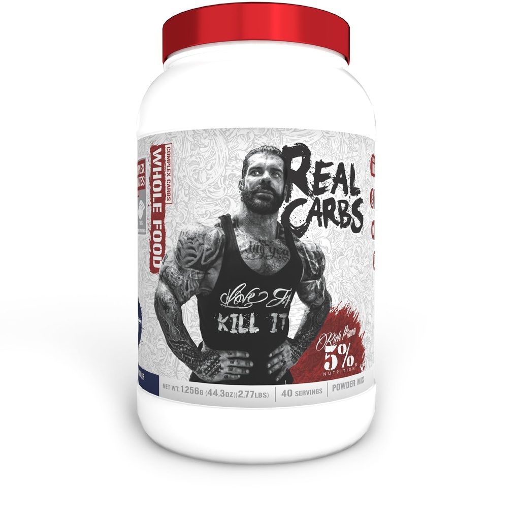 5% Voeding Rijke Piana Real Carbs met Real Food Complex Carb Powder, Langhoudende Lage Glykemie Energie voor Pre-Workout/Post-Workout Recovery Meal, 2.8 lb, 40 Servers (Blueberry Cobbler)