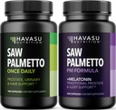HAVASU NUTRITION Nighttime Saw Palmetto met Melatonine (60 porties) & Daytime Saw Palmetto Capsules (100 porties)